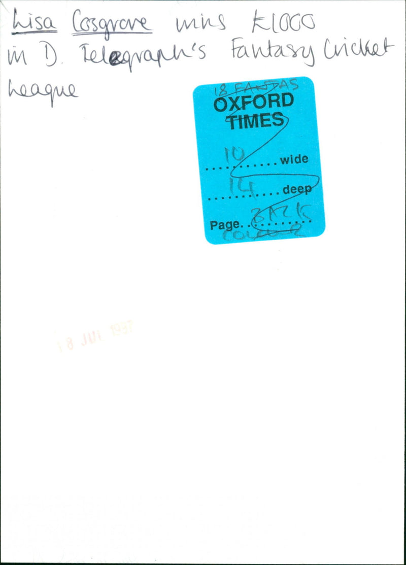 Lisa Cosgrove - Vintage Photograph