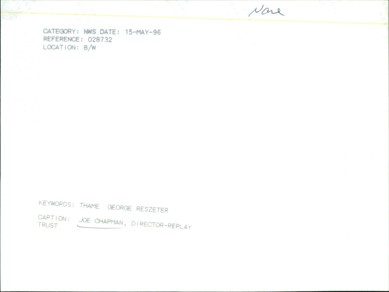 Joe Chapman - Vintage Photograph