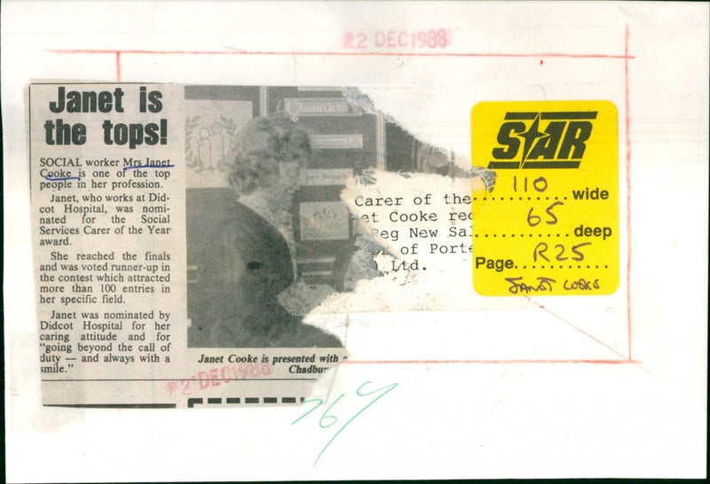 Janet Cooke - Vintage Photograph