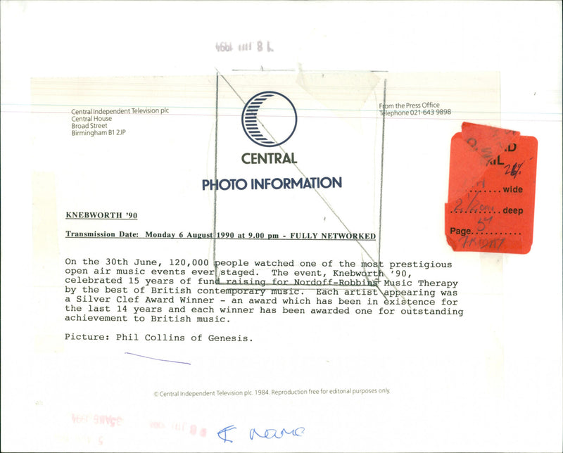 Phil Collins - Vintage Photograph