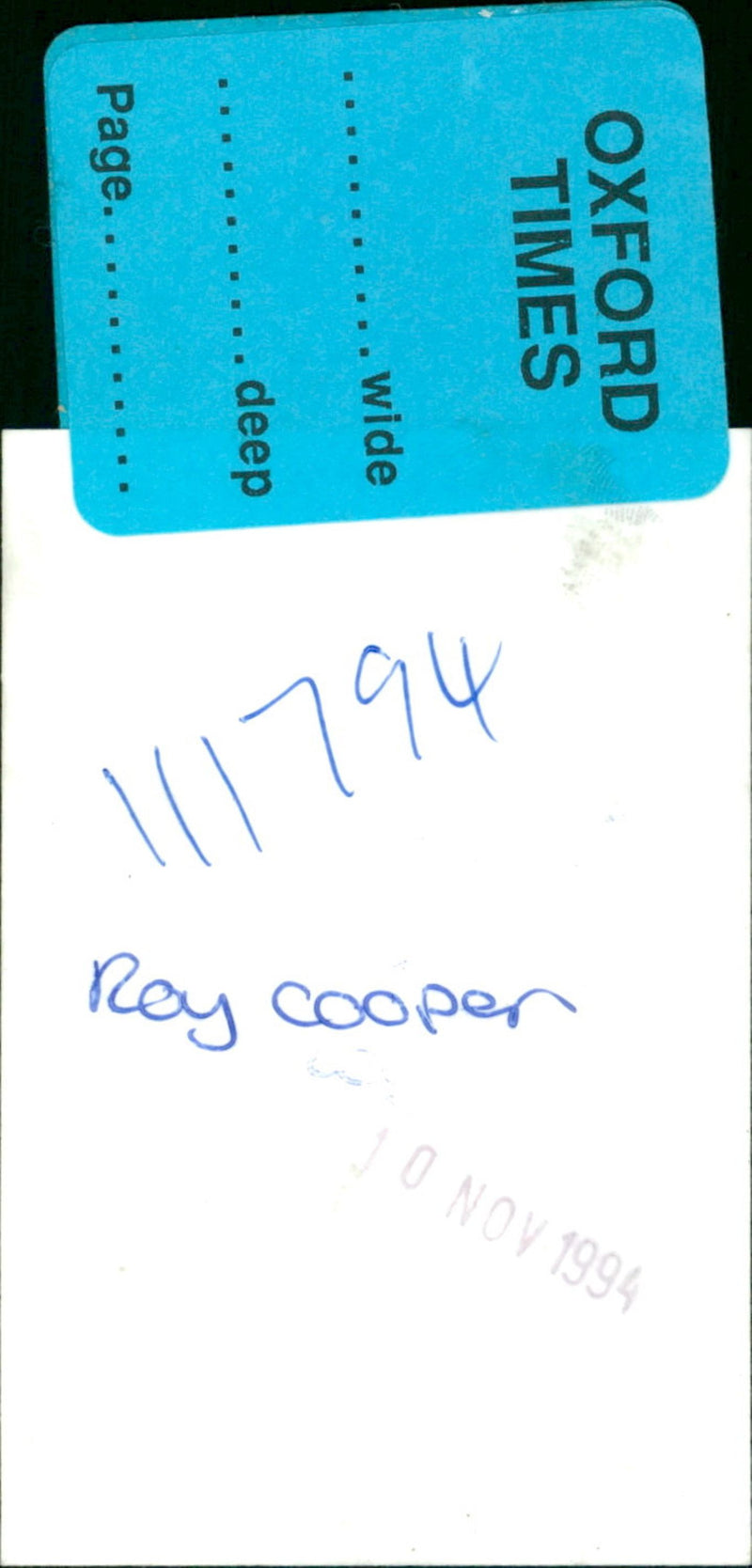 Roy Cooper - Vintage Photograph