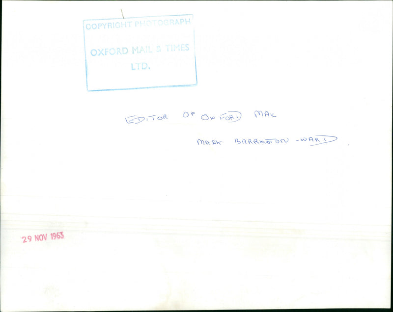 Mark Barrington-Ward - Vintage Photograph