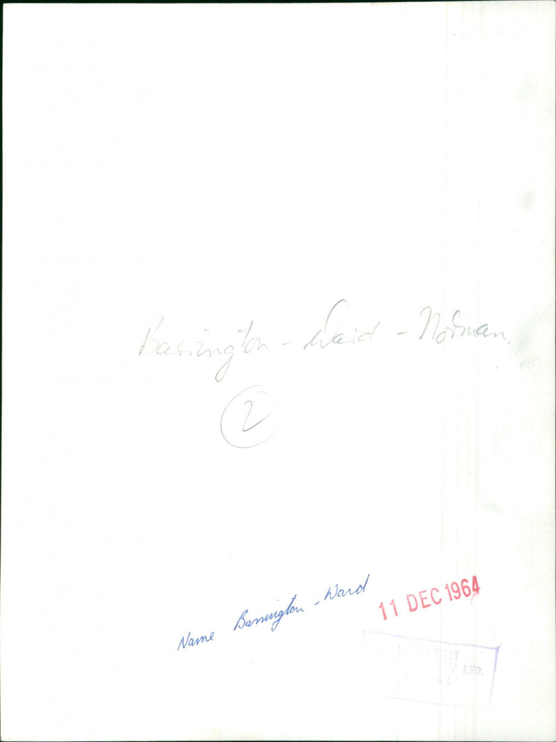 Barrington-Ward - Vintage Photograph