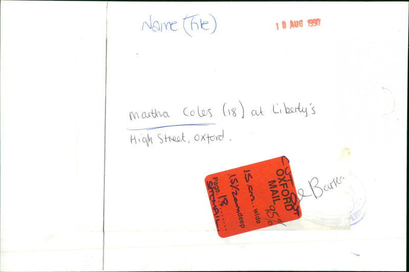 Martha Coles - Vintage Photograph