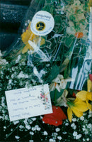 Police and fire service vehicles at the fatal fire scene - Vintage Photograph