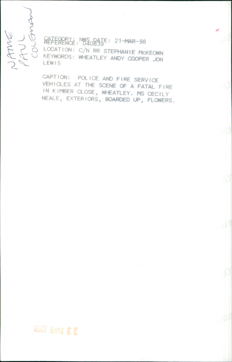 Police and fire service vehicles - Vintage Photograph