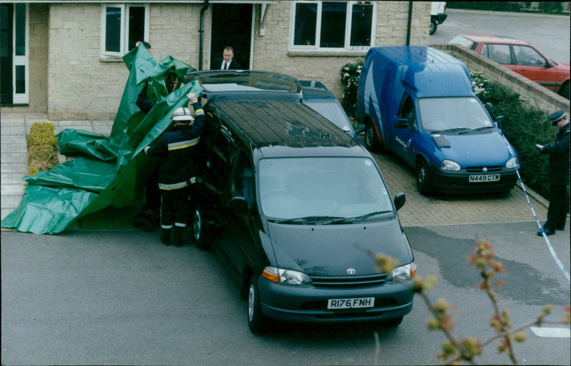 Police and fire service vehicles - Vintage Photograph