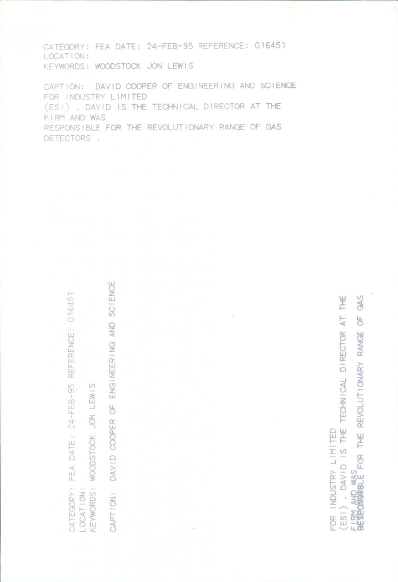 David Cooper - Vintage Photograph