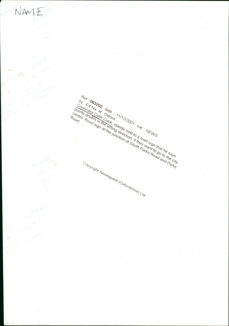 Colin Cook - Vintage Photograph