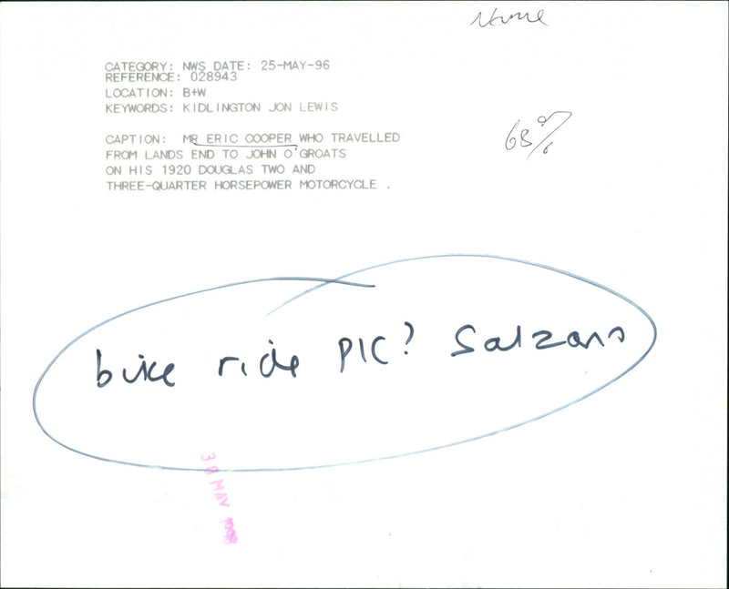 Eric Cooper - Vintage Photograph