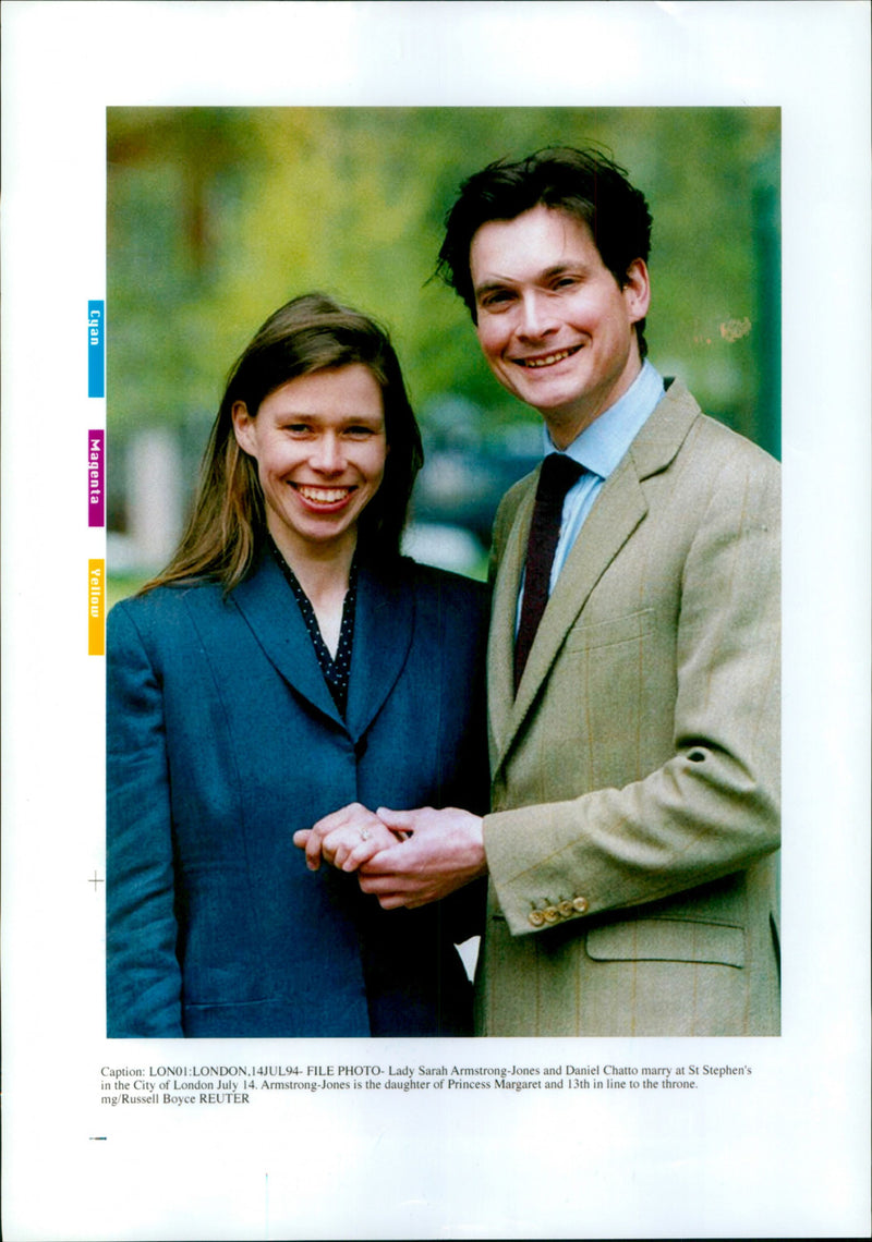 Lady Sarah Armstrong and Daniel Chatto marry at St. Stephens in London - Vintage Photograph