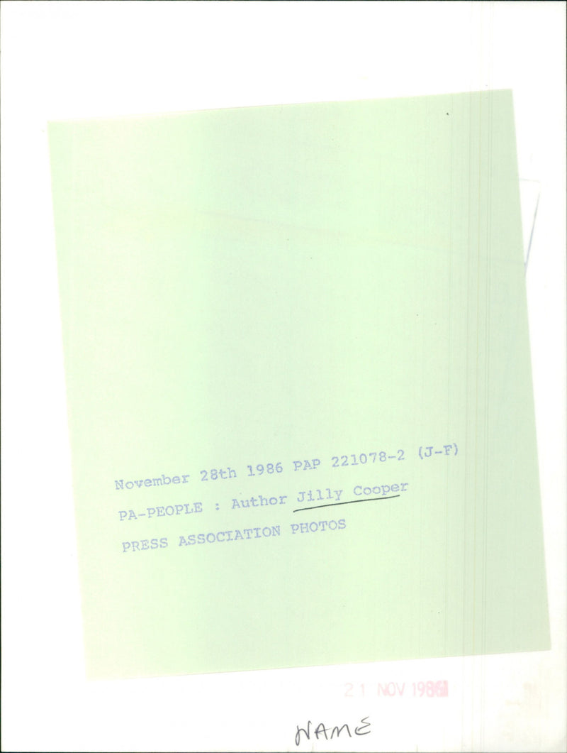 Jilly Cooper - Vintage Photograph