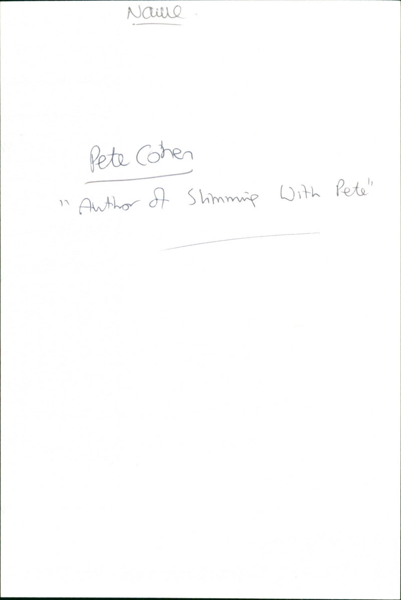 Pete Cohen - Vintage Photograph
