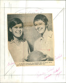 Two members of the Oxfordshire Schools Netball team pose together. - Vintage Photograph