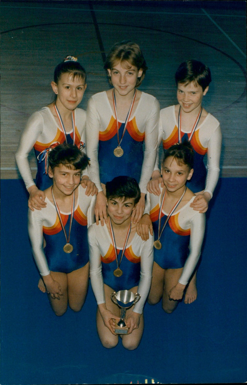 2412 Gosford Hill School gymnastics team poses for a photo. - Vintage Photograph
