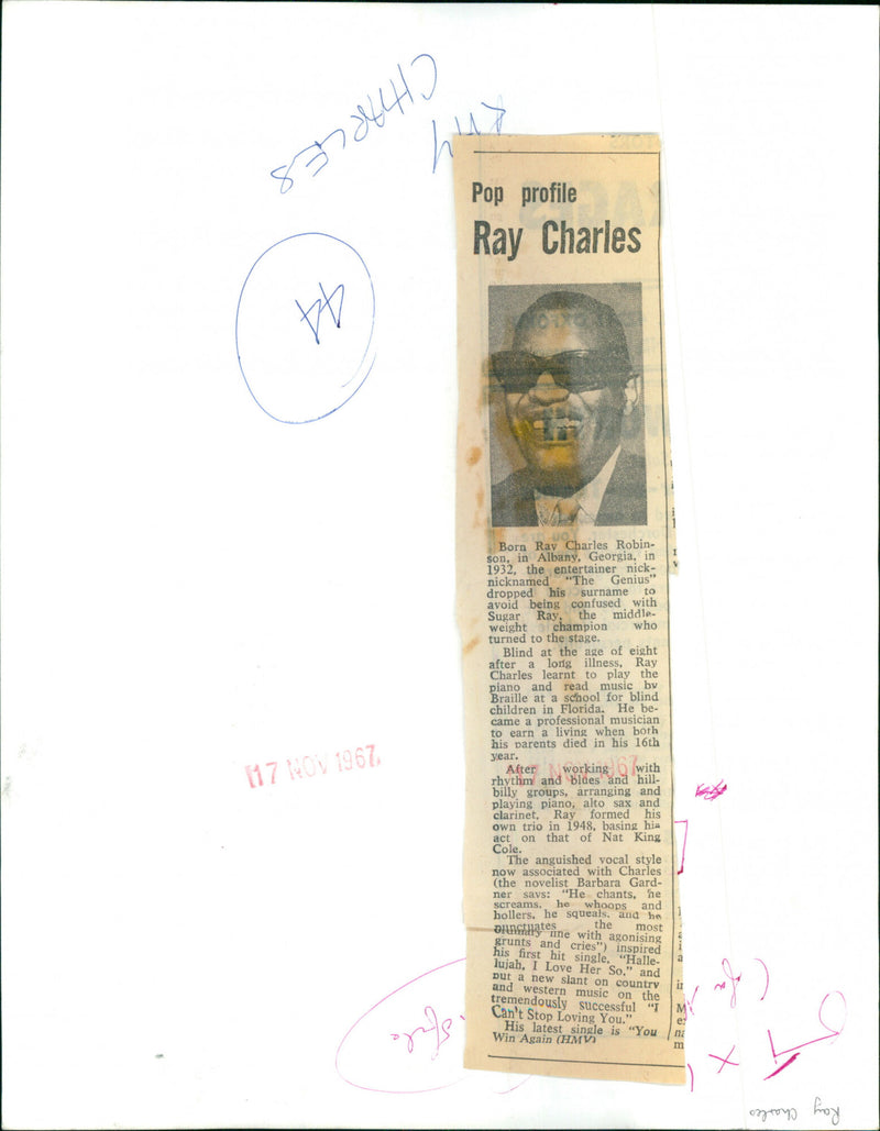 Ray Charles - Vintage Photograph