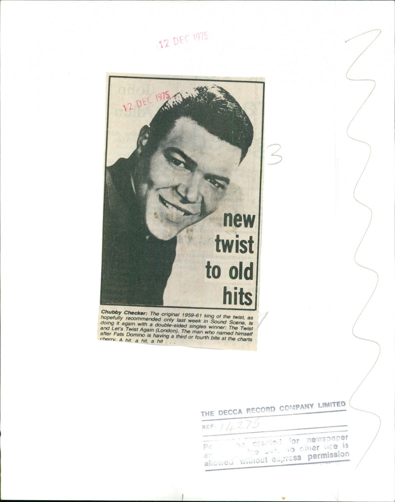 Chubby Checker - Vintage Photograph