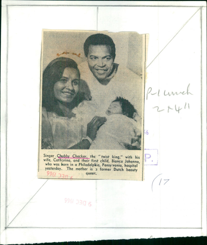 Chubby Checker with wife Catharina - Vintage Photograph