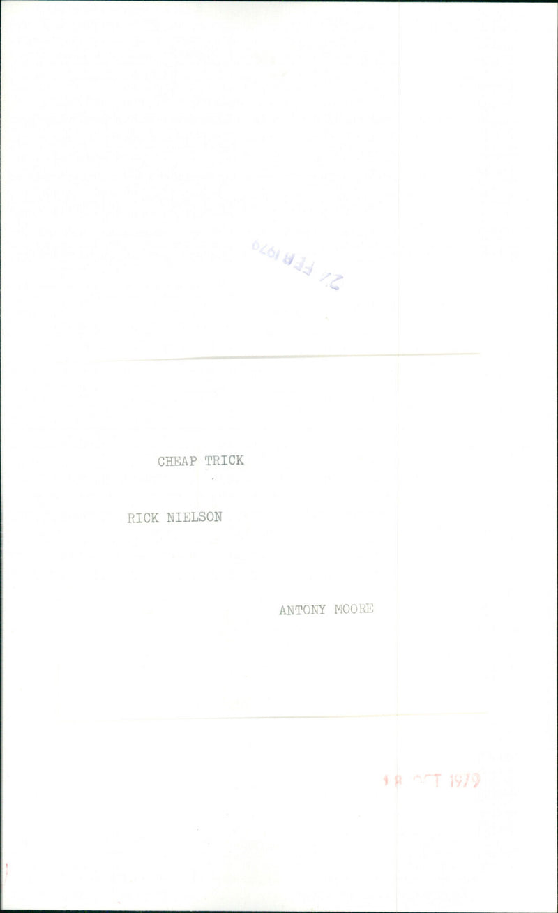 Rick Nielson - Vintage Photograph