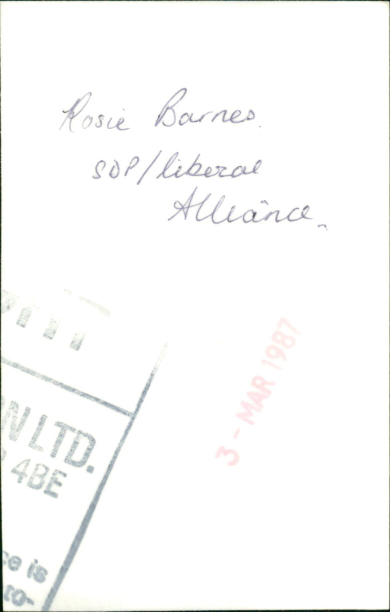 Rosie Barnes of the SOP/Liberal Alliance speaks at the VLTD 4BE 10 meeting. - Vintage Photograph