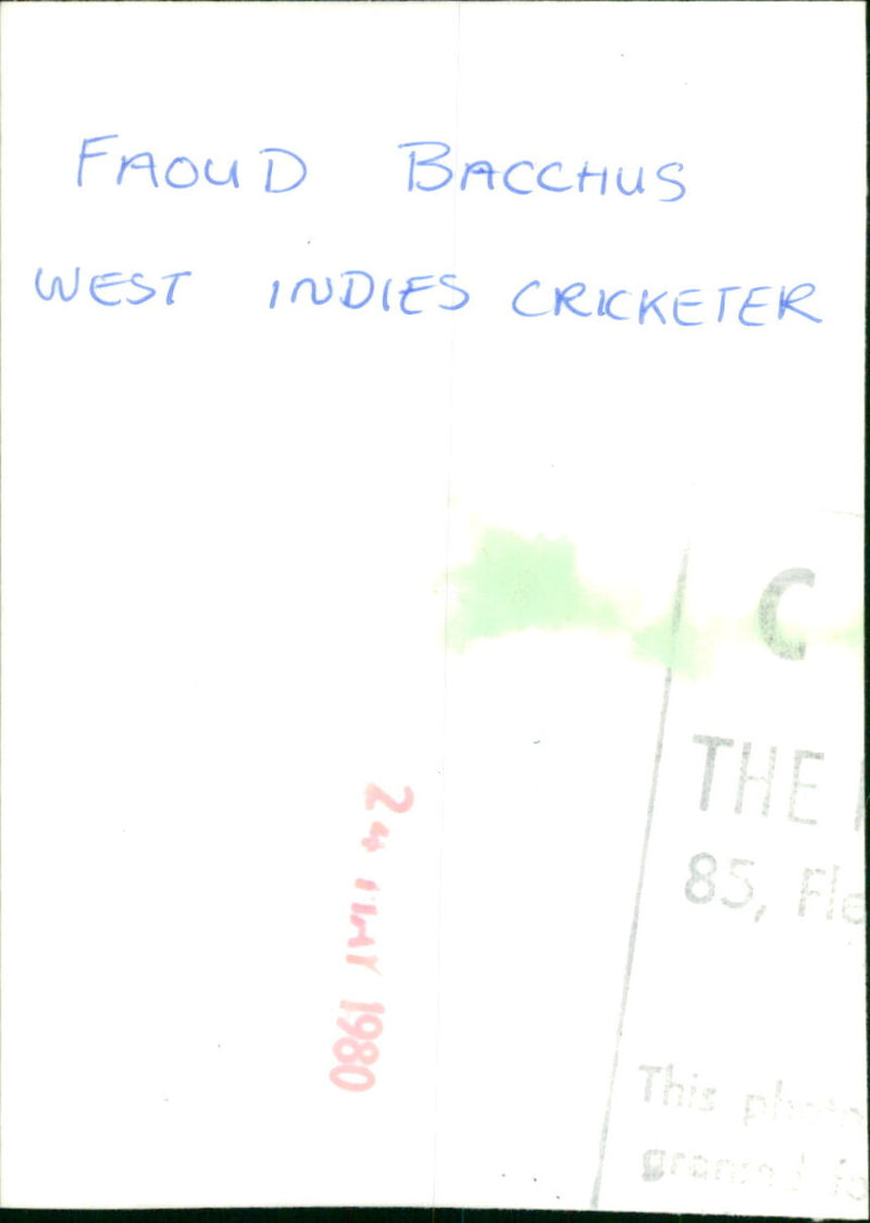 Faoud Bacchus of West Indies cricketer celebrates a win. - Vintage Photograph