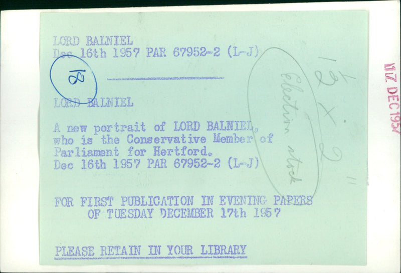 Robert Lindsay - Vintage Photograph