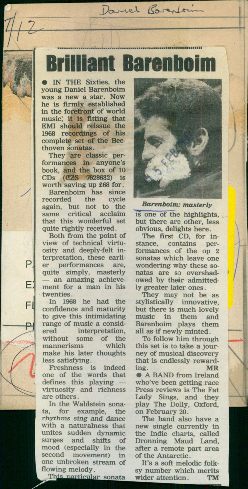 Daniel Barenboim - Vintage Photograph