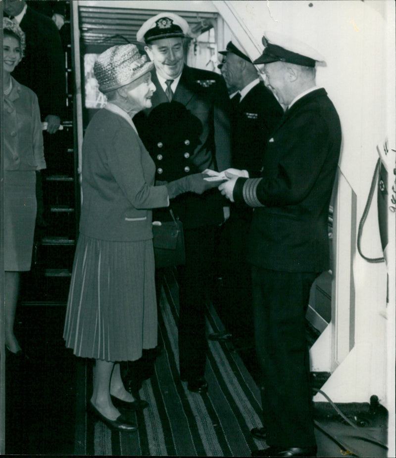 Princess Alice hands back her shipboard book to Mr. J. Macintosh - Vintage Photograph