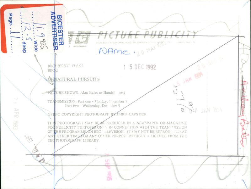 Alan Bates - Vintage Photograph