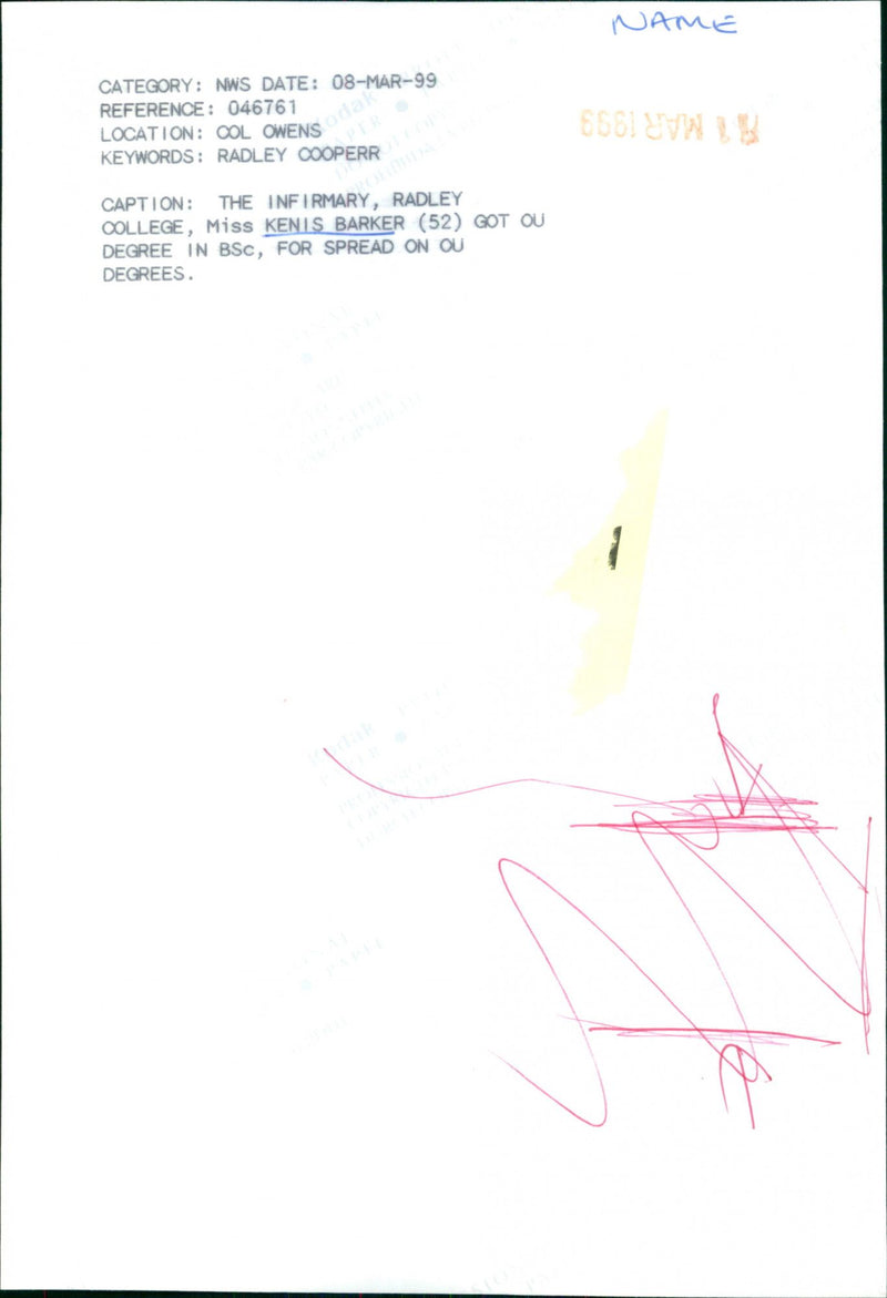 Kenis Barker - Vintage Photograph