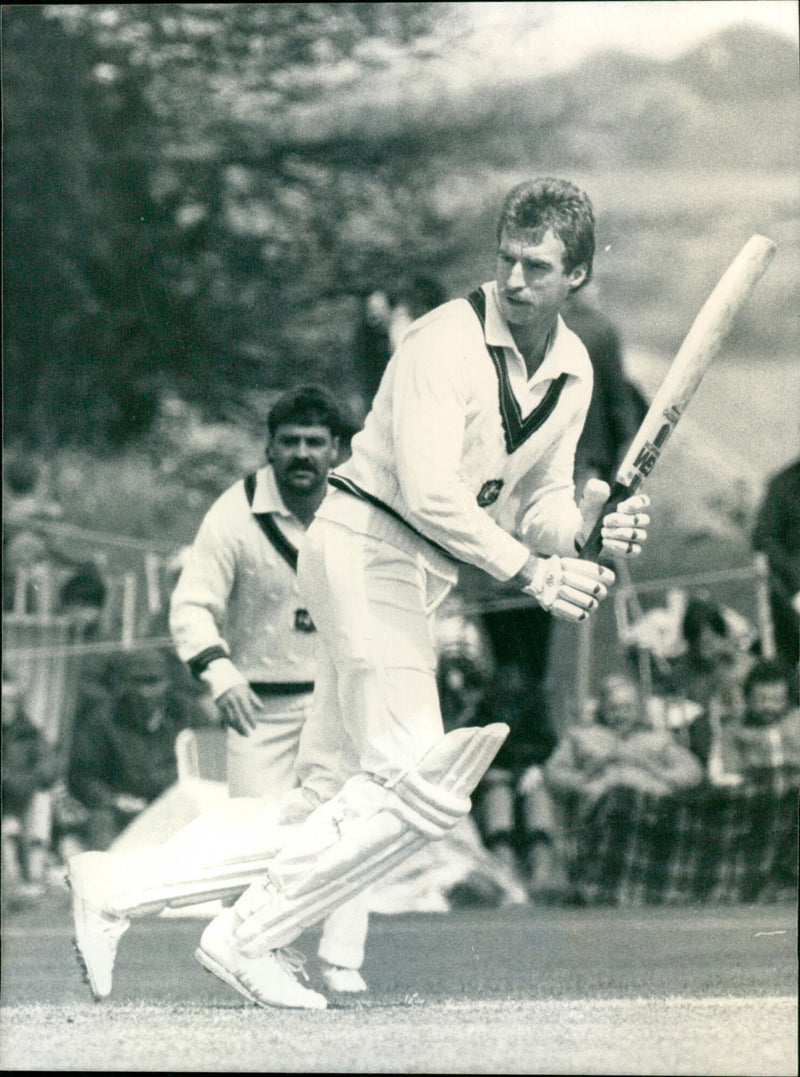 Australian cricketer Wayne Phillips looks on during a practice session in London. - Vintage Photograph