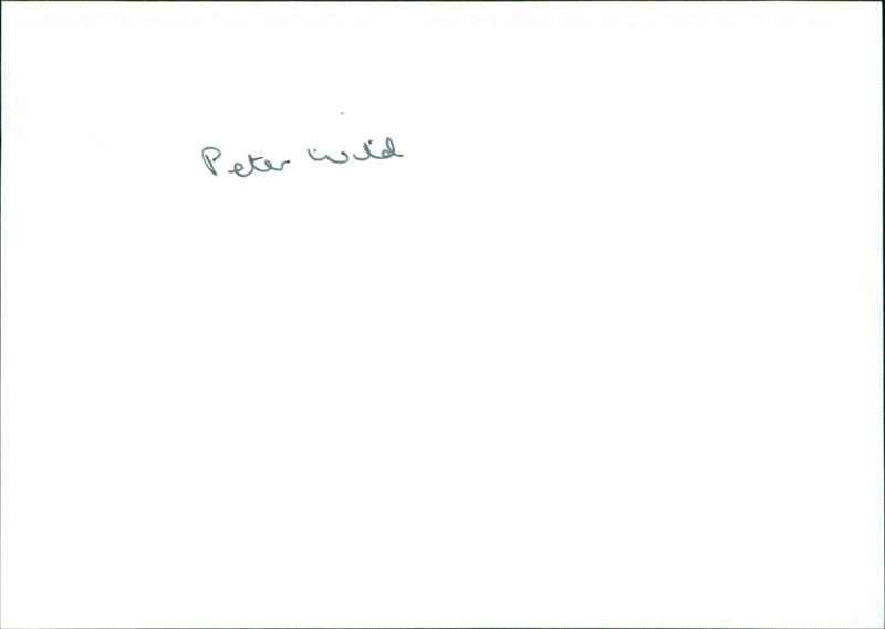 Peter Wild - Vintage Photograph