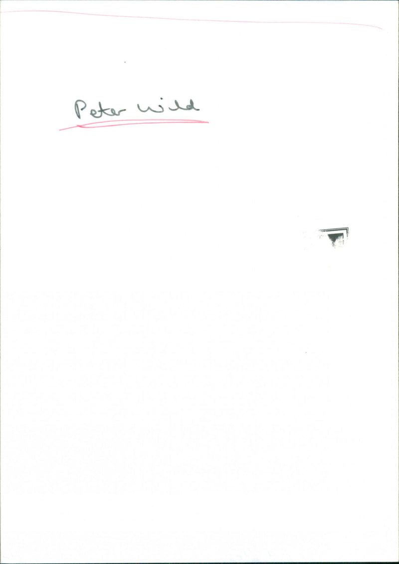 Peter Wild - Vintage Photograph