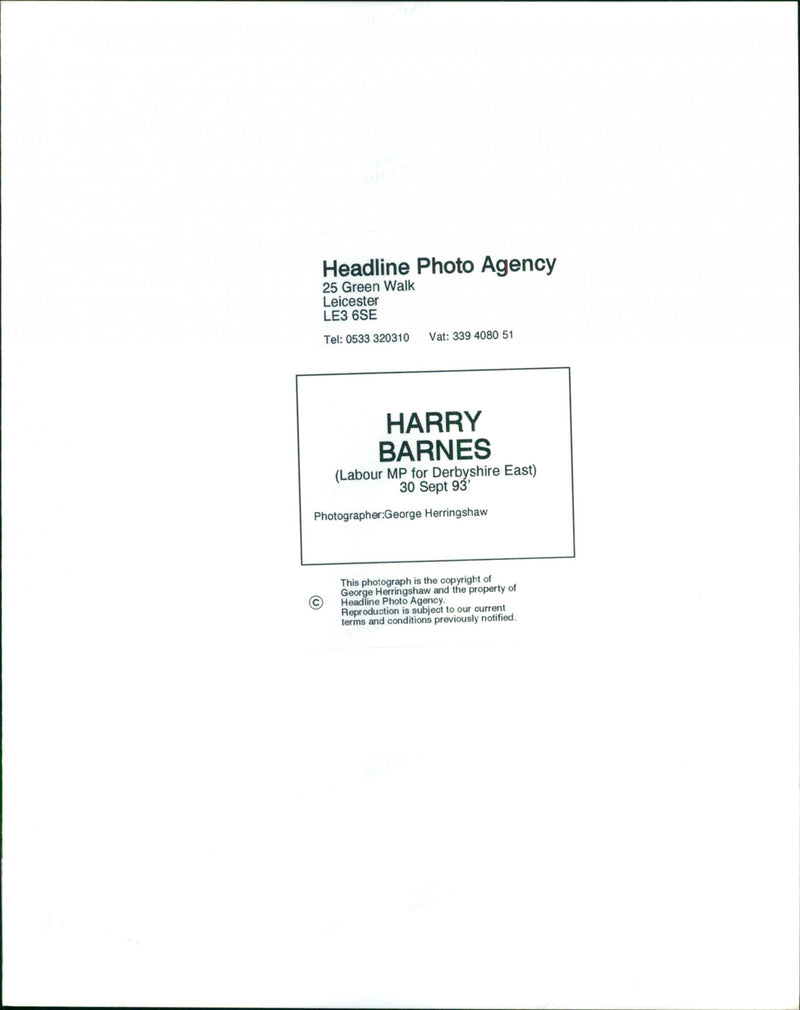 Harry Barnes - Vintage Photograph