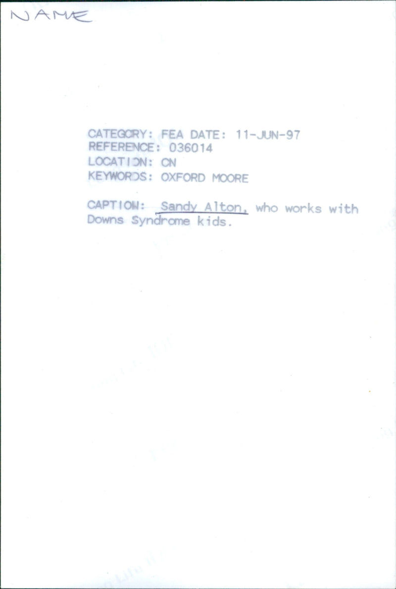 Sandy Alton - Vintage Photograph