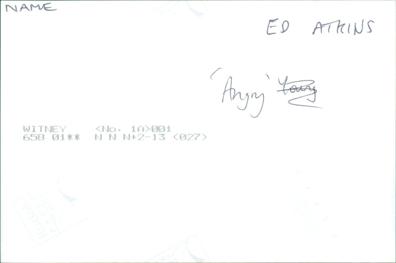 Ed Atkins - Vintage Photograph