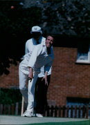 Hendreds Richard Ashby, and Paul mead bowling - Vintage Photograph