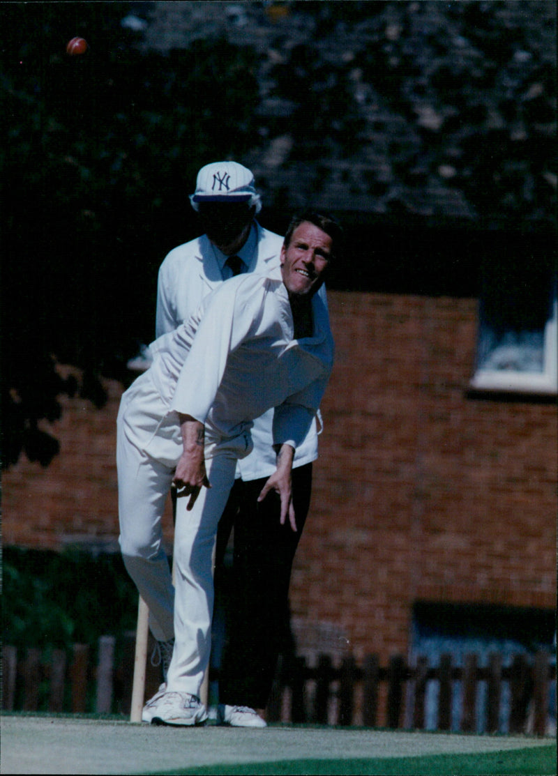 Hendreds Richard Ashby, and Paul mead bowling - Vintage Photograph