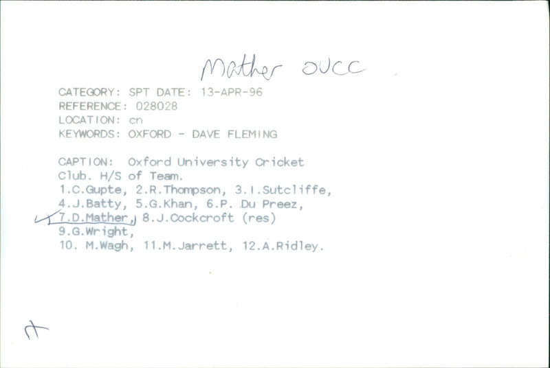 D.Mather - Vintage Photograph