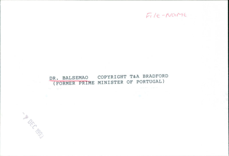 Dr. Francisco Balsemao - Vintage Photograph