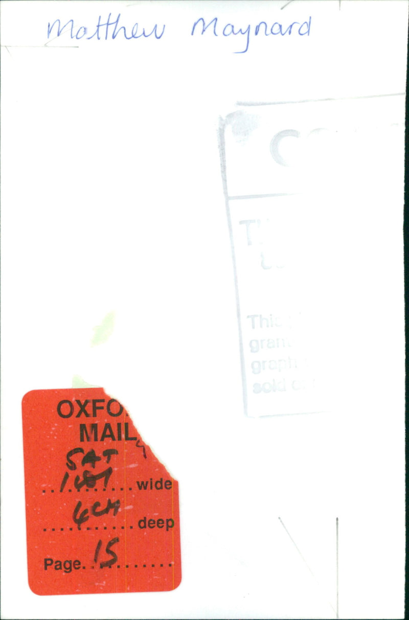 Matthew Maynard - Vintage Photograph