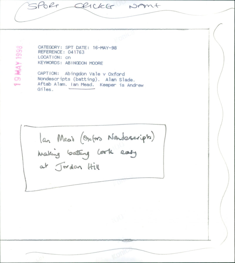 Ian Mead and keeper Andrew Giles - Vintage Photograph