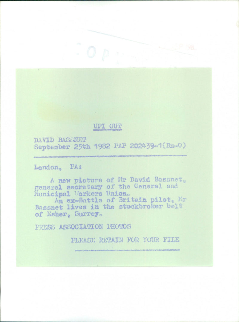 David Basnett - Vintage Photograph