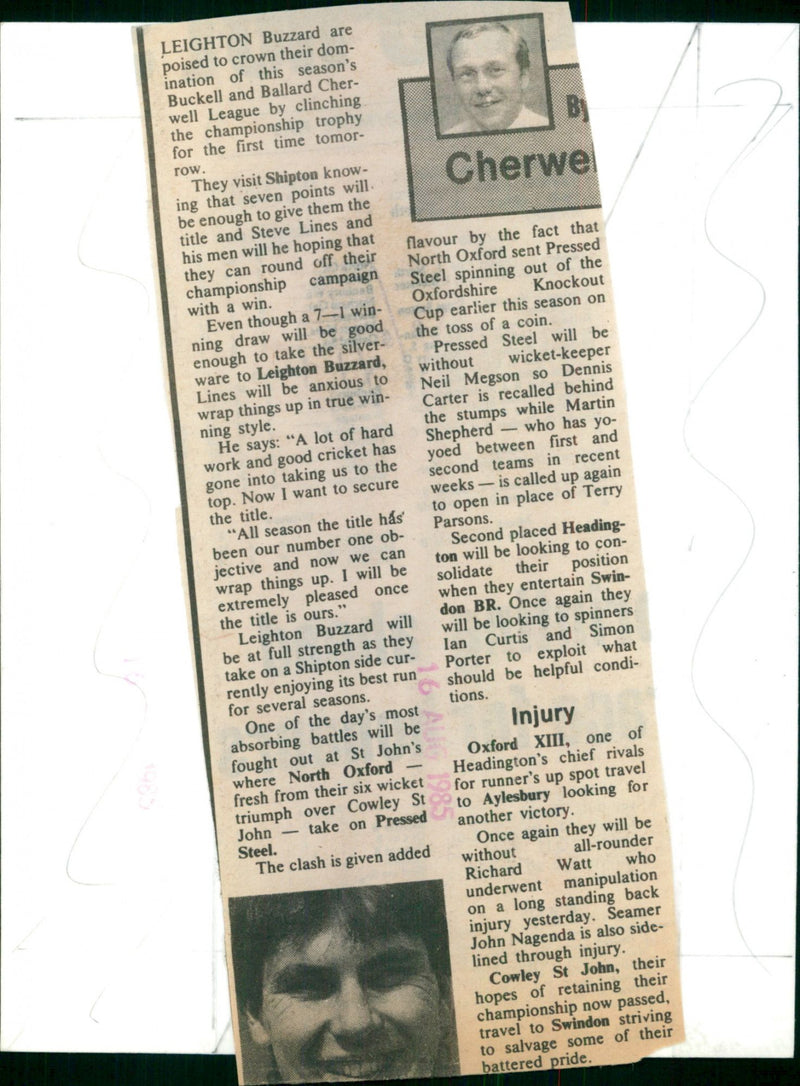 Leighton Buzzard are poised to crown their domination of Buckell and Ballard Cherwell league by clinching the championship trophy - Vintage Photograph