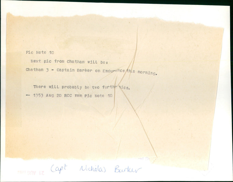 Captain Nicholas Barker - Vintage Photograph