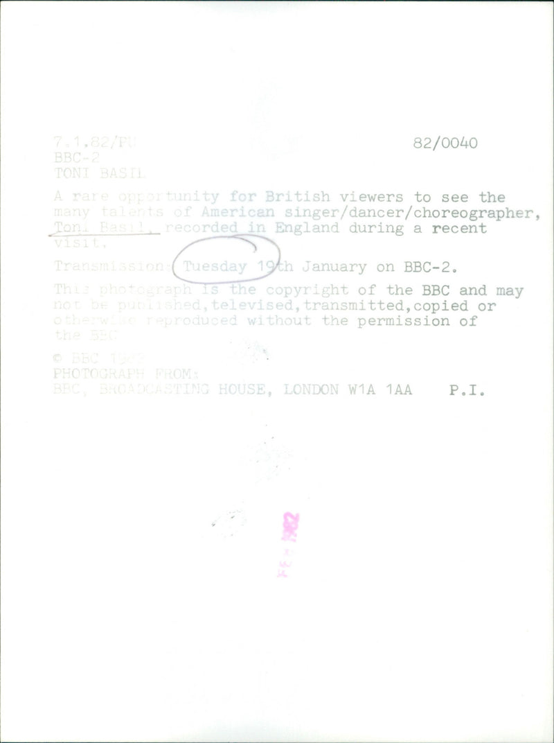 Toni Basil - Vintage Photograph