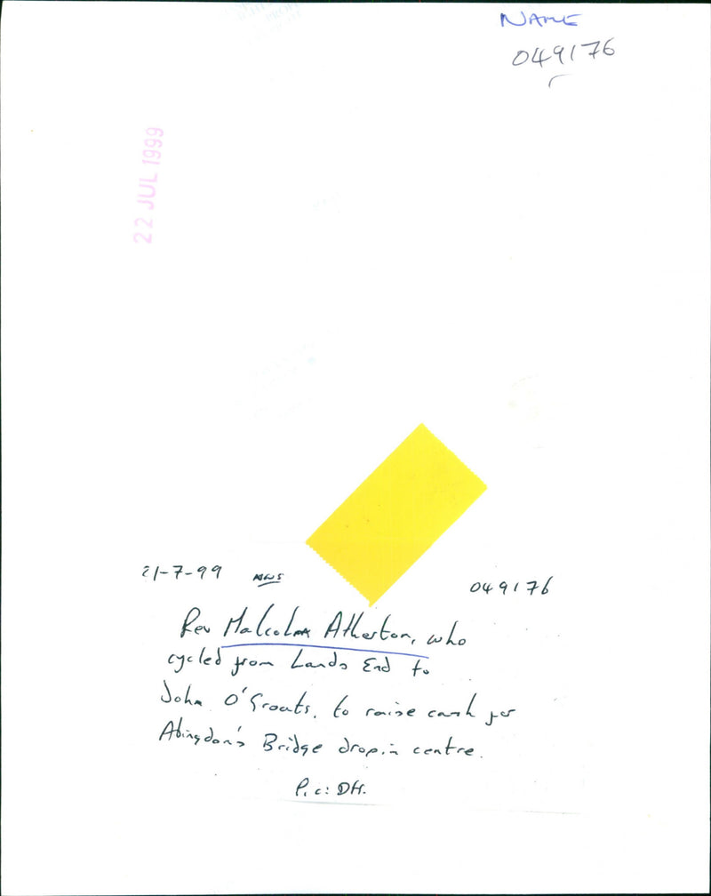 Rev Malcolm Atherton - Vintage Photograph