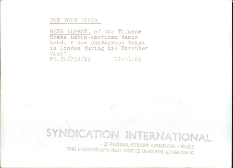 Herb Alpert - Vintage Photograph