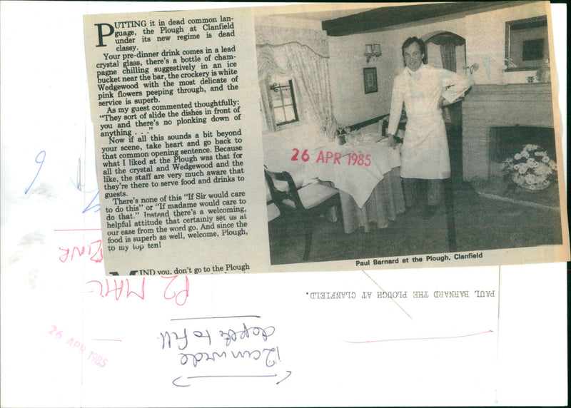 Paul Barnard at the plough Clanfield - Vintage Photograph