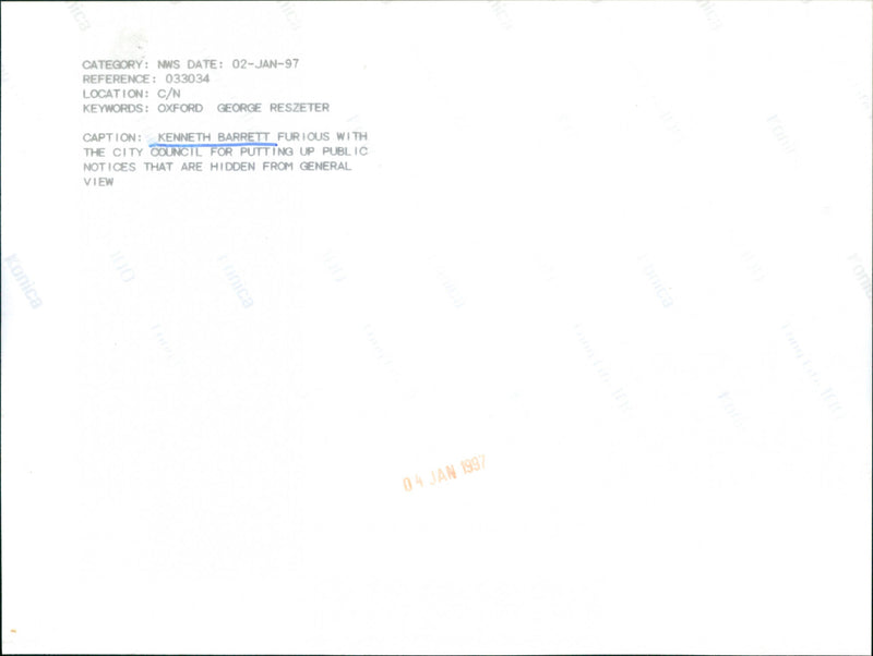 Kenneth Barrett - Vintage Photograph